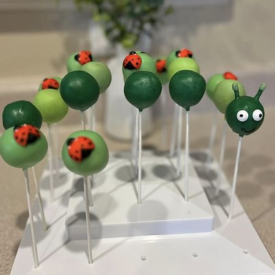 Caterpillar Themed Cake Pops 