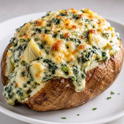 Spinach Artichoke & Cheese Baked Potato 