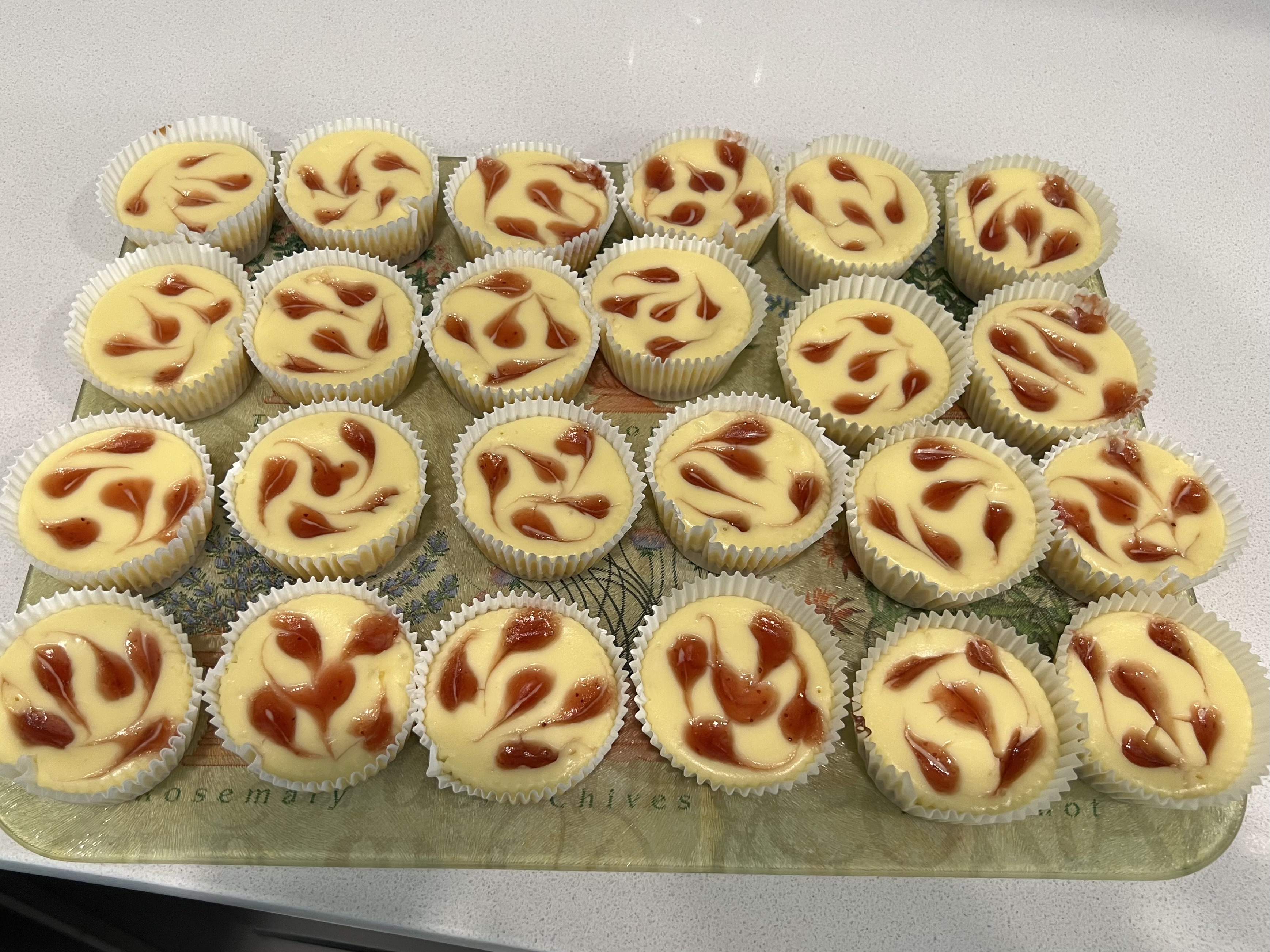 Mini Strawberry Swirl Cheesecake 