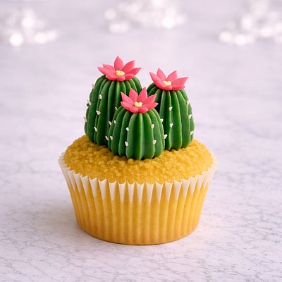 Custom Cactus & Succulents Cupcakes