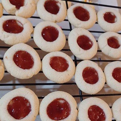 Raspberry Almond Thumbprints