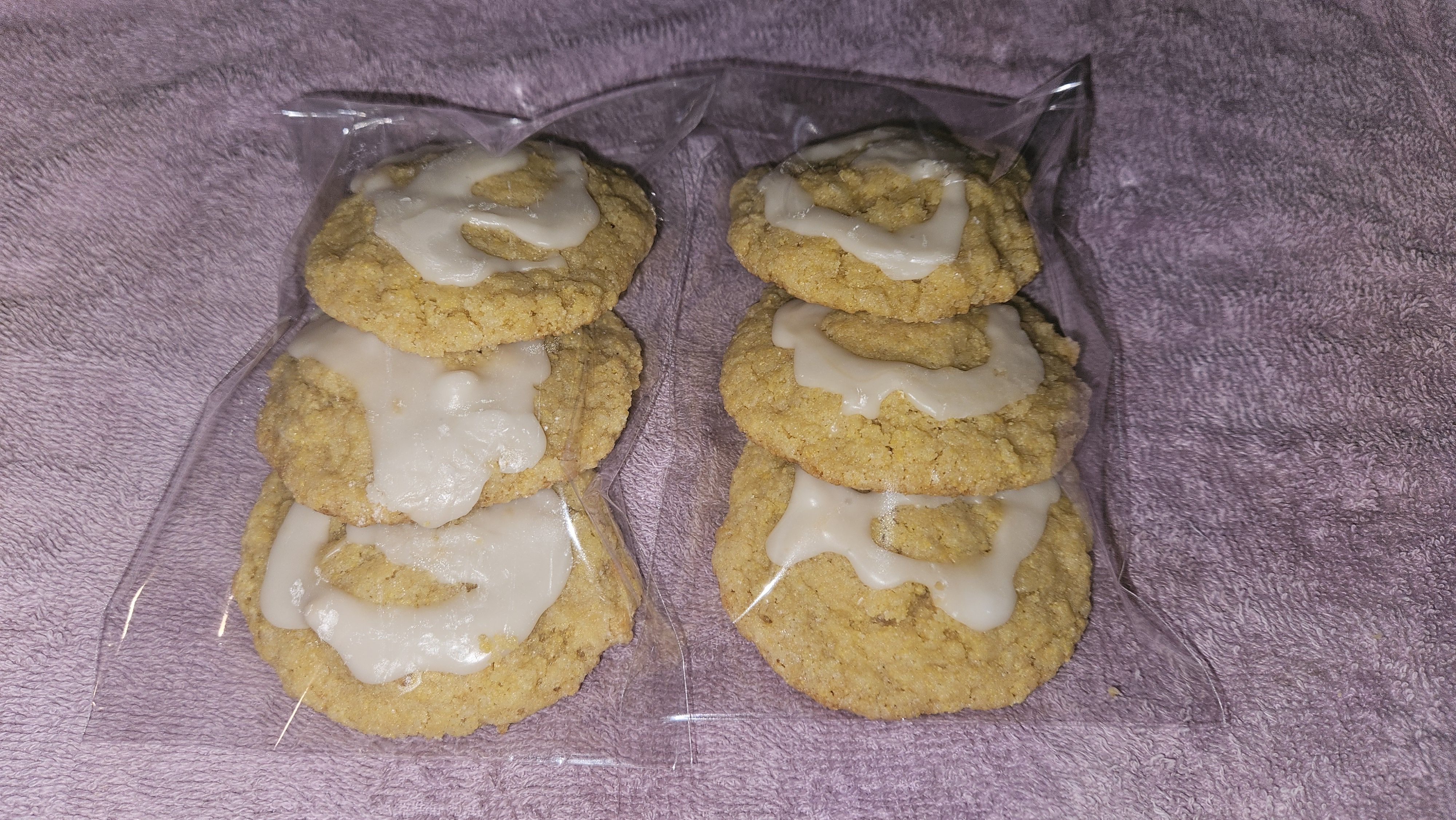 6 Cornbread Cookies W/ Honey Glaze