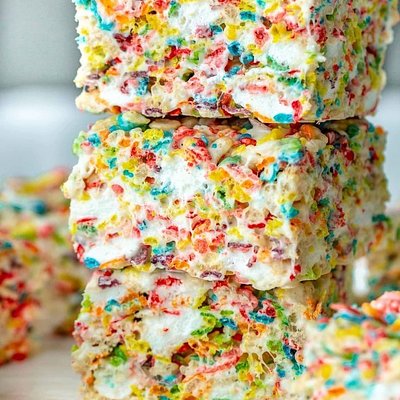 Fruit Pebble Rice Krispie Treats 