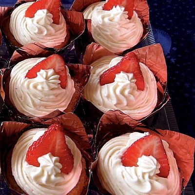 Gluten free Divine Fresh Strawberry Cupcakes With Whipped Mascarpone Strawberry Cream Frosting 