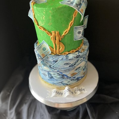 2 Tier Cake W/Toppers