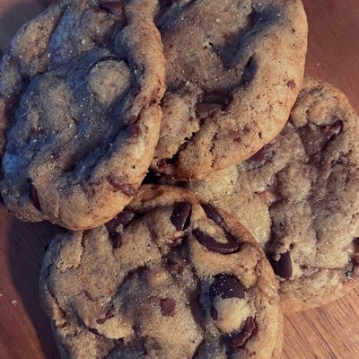 BROWN BUTTER SOURDOUGH COFFEE TOFFEE COOKIES