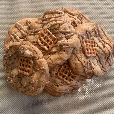 Biscoff And Peanut Butter Pretzel Mashup Cookie