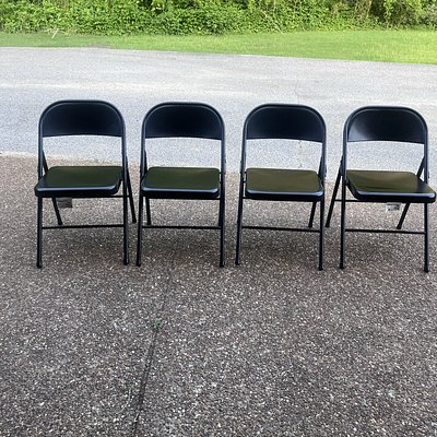Luxe Metal Black Folding Chairs 