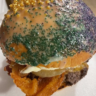 Egg Rolls, Hamburger and Pizza