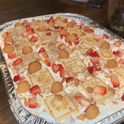 Large Pan Of Banana Pudding