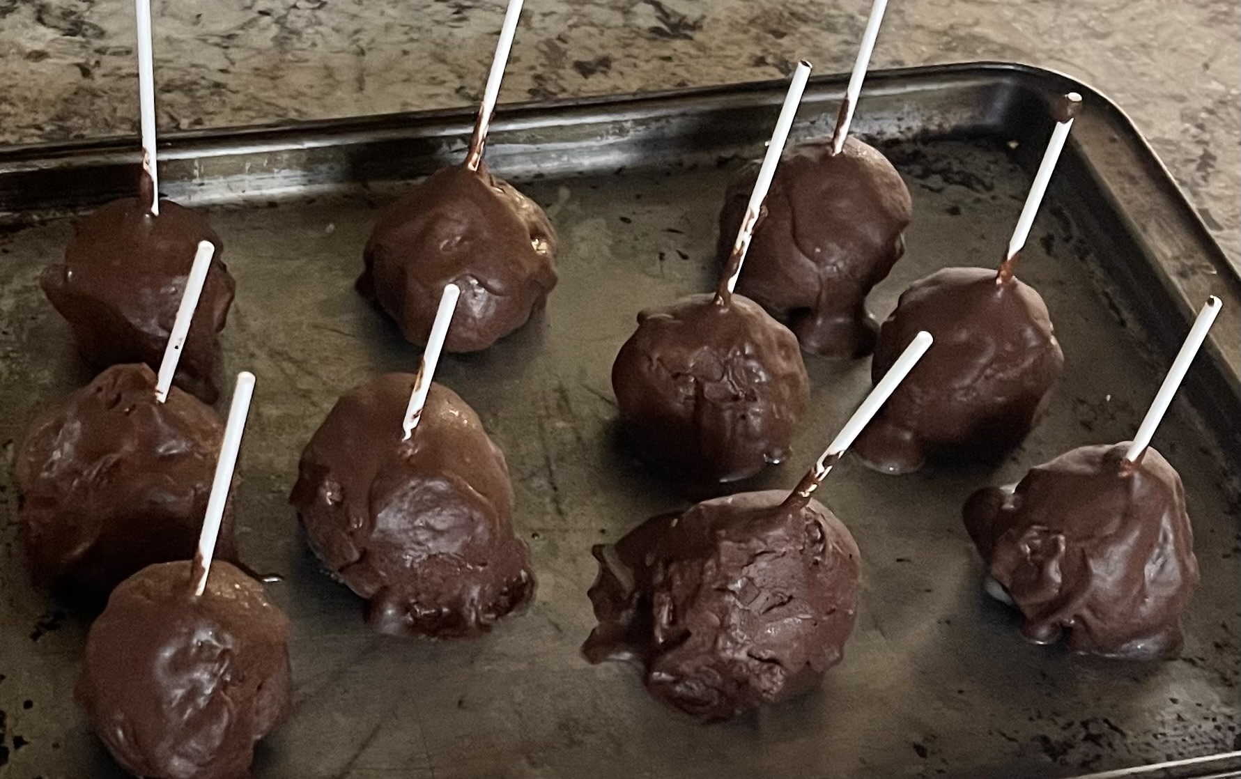 Strawberry Cake Pops Covered In Chocolate