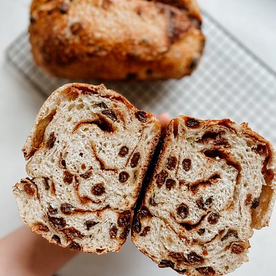 Rustic Cinnamon Raisin Sourdough Bread