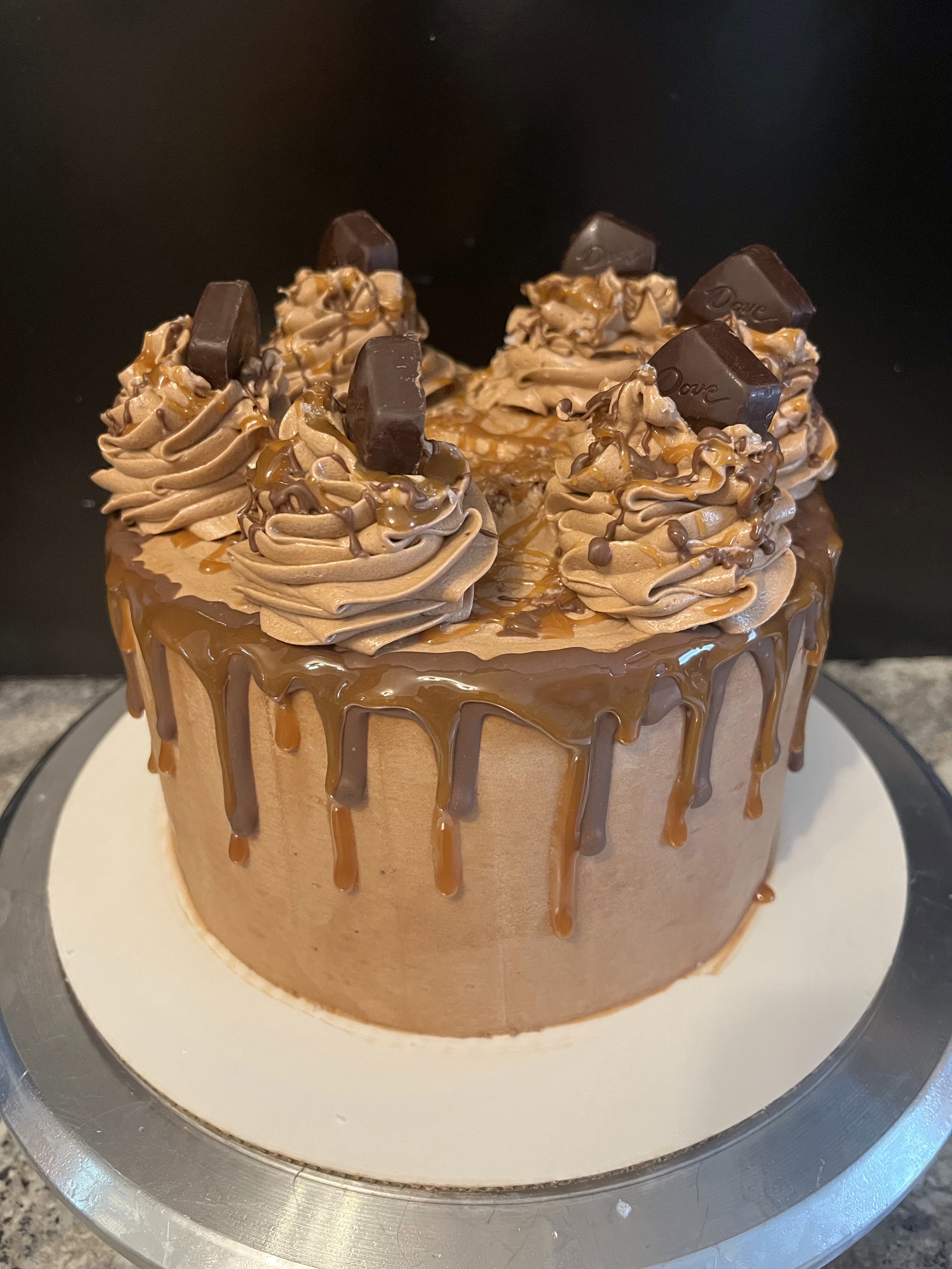 Chocolate Cappuccino Salted Caramel Cake