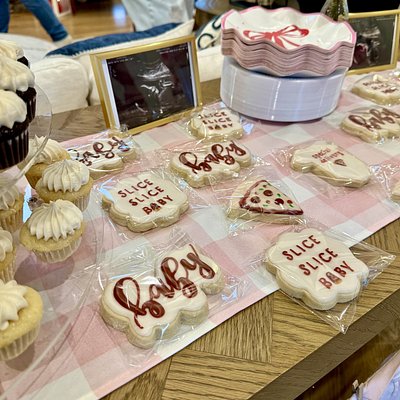 Custom Decorated Sugar Cookies “Slice Slice Baby” 6+ Designs