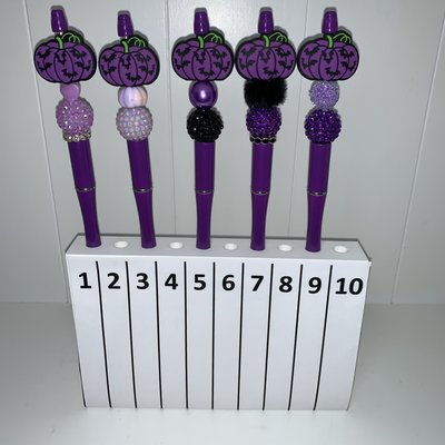 Pumpkin Beaded Pens - Purple --- To Order Please Note The Number That Corresponds To The Pen(s) You Would Like To Purchase