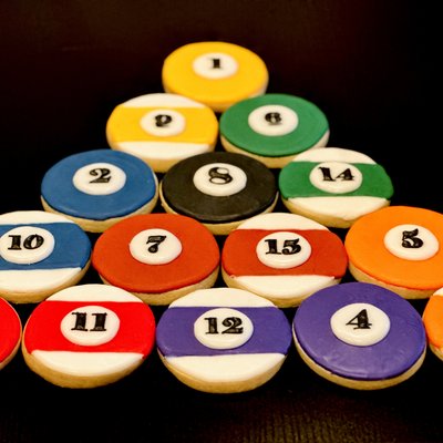Pool Ball Cookies(set Of 15) 