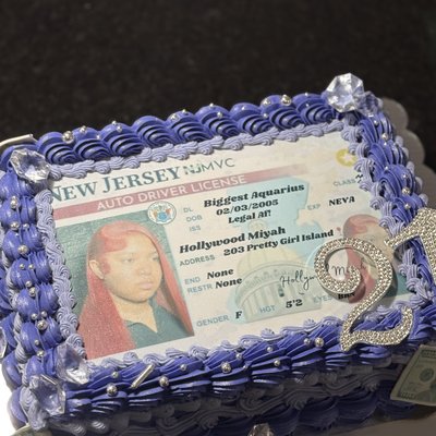 Driver’s License Burn Cake