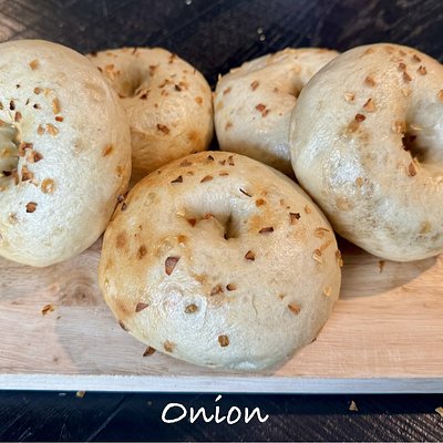 Onion Bagels - 4 Pack