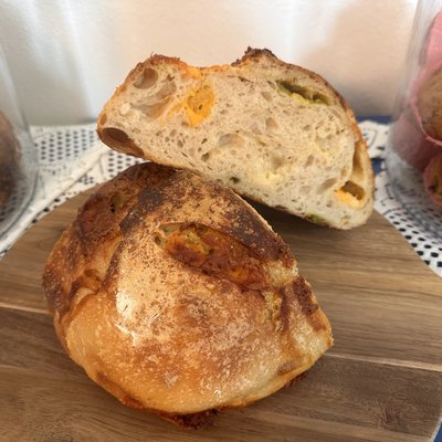 Cheddar Jalapeño Sourdough Loaf