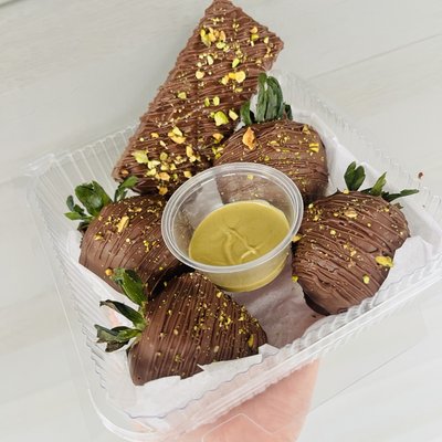 Pistachio Wrapped Strawberries