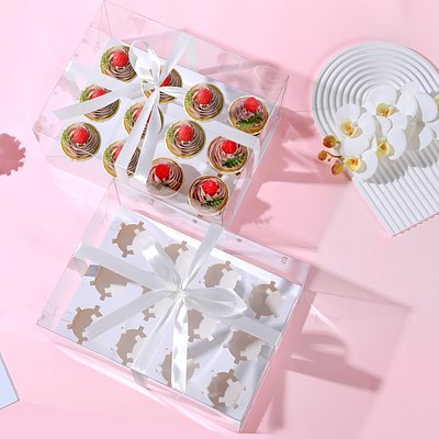 Cupcake Clear Box With Ribbon