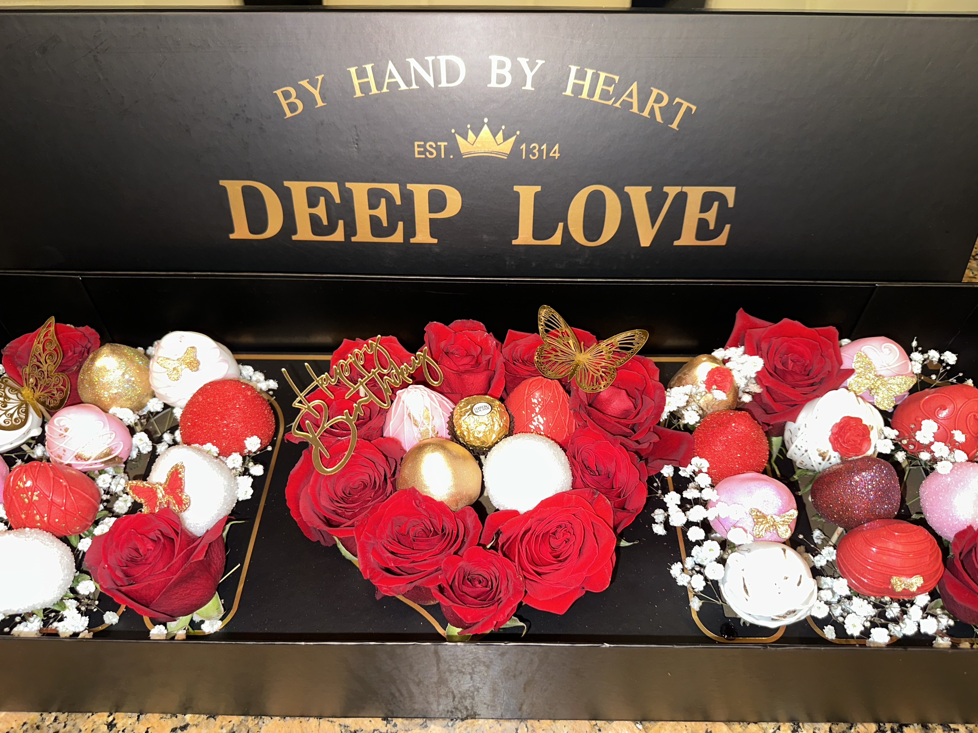 Custom “MOM” Strawberry Floral Gift Box