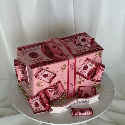 Pink Money Cake 