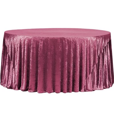 Mulberry 120” Velvet Round Tablecloth