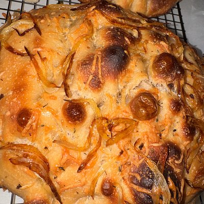 French Onion Sourdough Focaccia