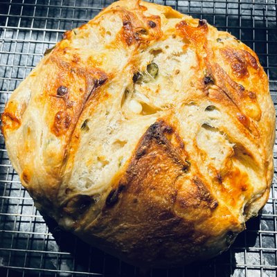Cheddar Jalepeno Sourdough Boule