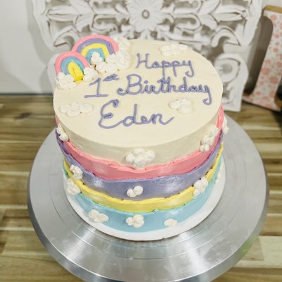 Rainbow Smash Cake 