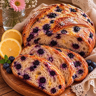 Blueberry Lemon Sourdough Loaf 