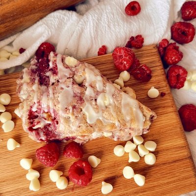 Raspberry White Chocolate Scones, Box of 4