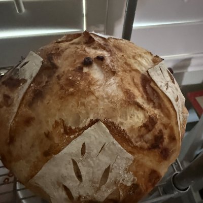 White Chocolate Strawberry Sourdough Boule