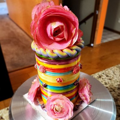 4" Double Barrel (Tall) Cake Simple Decor 