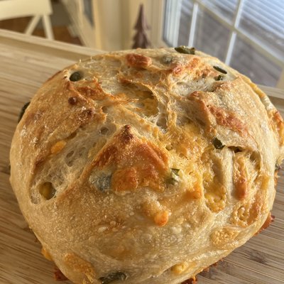 Cheddar Jalapeño Sourdough Loaf 