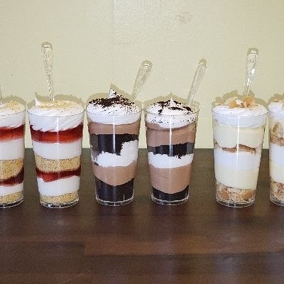 1 Dz 1 Flavor Dessert shooters (Cheesecake, Cookie Butter,  Chocolate Mousse, Banana Pudding)