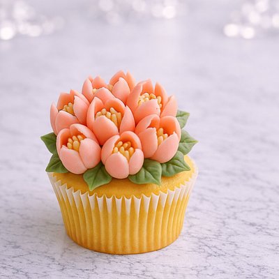 Custom Floral Cupcakes