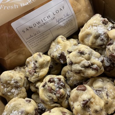 Mini Chocolate Chip Cookies With Flaked Sea Salt 