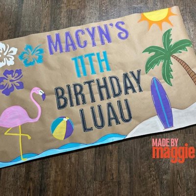 Luau Birthday Banner