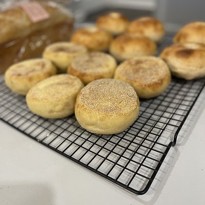 5 Sourdough English Muffins 