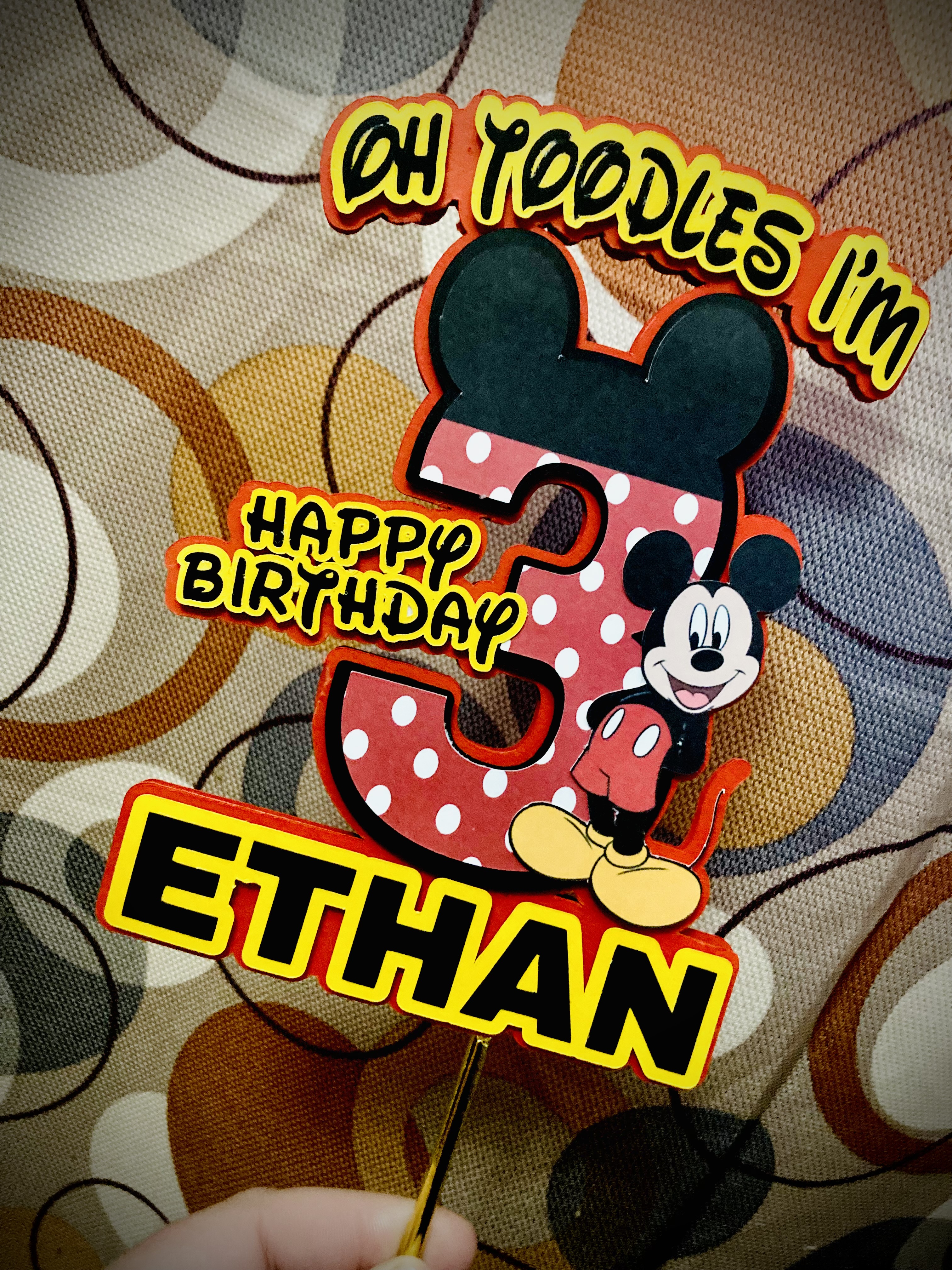 Mickey Mouse cake Topper With 1dz cupcake Toppers