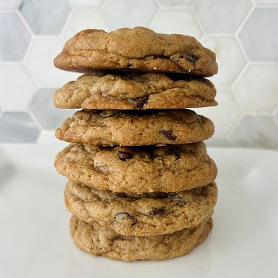 VEGAN Sourdough Chocolate Chip Cookies With Sea Salt