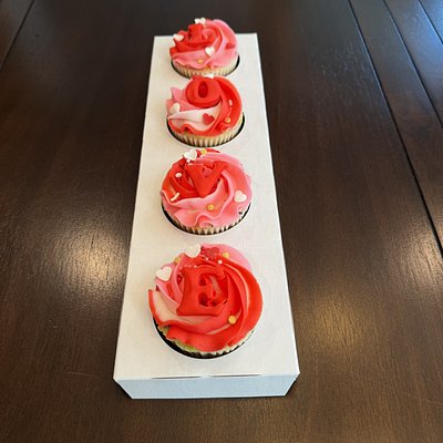 4 Standard Size Cupcakes W/ Design
