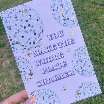 Purple Disco Themed Birthday Card