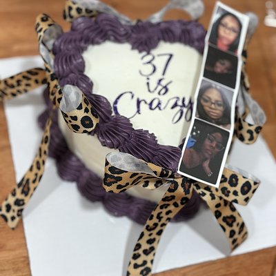 6 Inch Heart Cake With photo Strip 