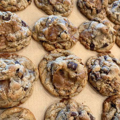 Toffee Pretzel Crunch Cookies