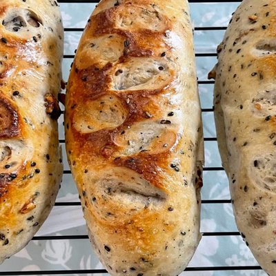 Black Sesame & Walnut Bread