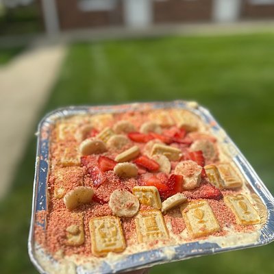 Strawberry Banana Crunch Pudding | Chessman Cookies 