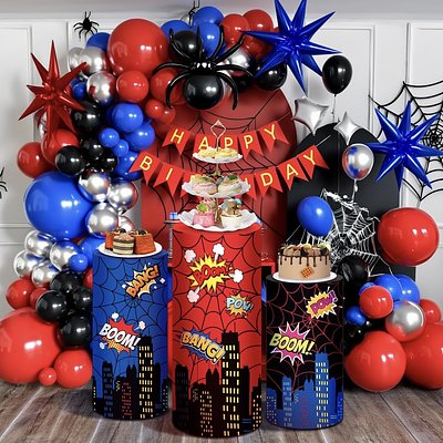 3 Pcs Spiderweb Cylinder Stands Covers